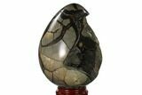 Septarian Dragon Egg Geode - Black Crystals #137930-1